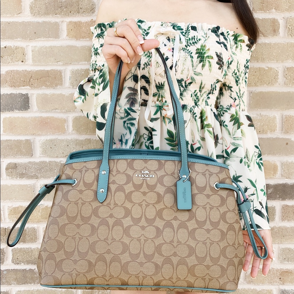 Coach large tote khaki signature green - Picture 2 of 4